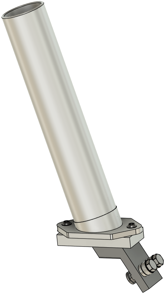 ANGLED 15 DEGREE FIXED ROD HOLDER ON INTEGRATED MOUNT