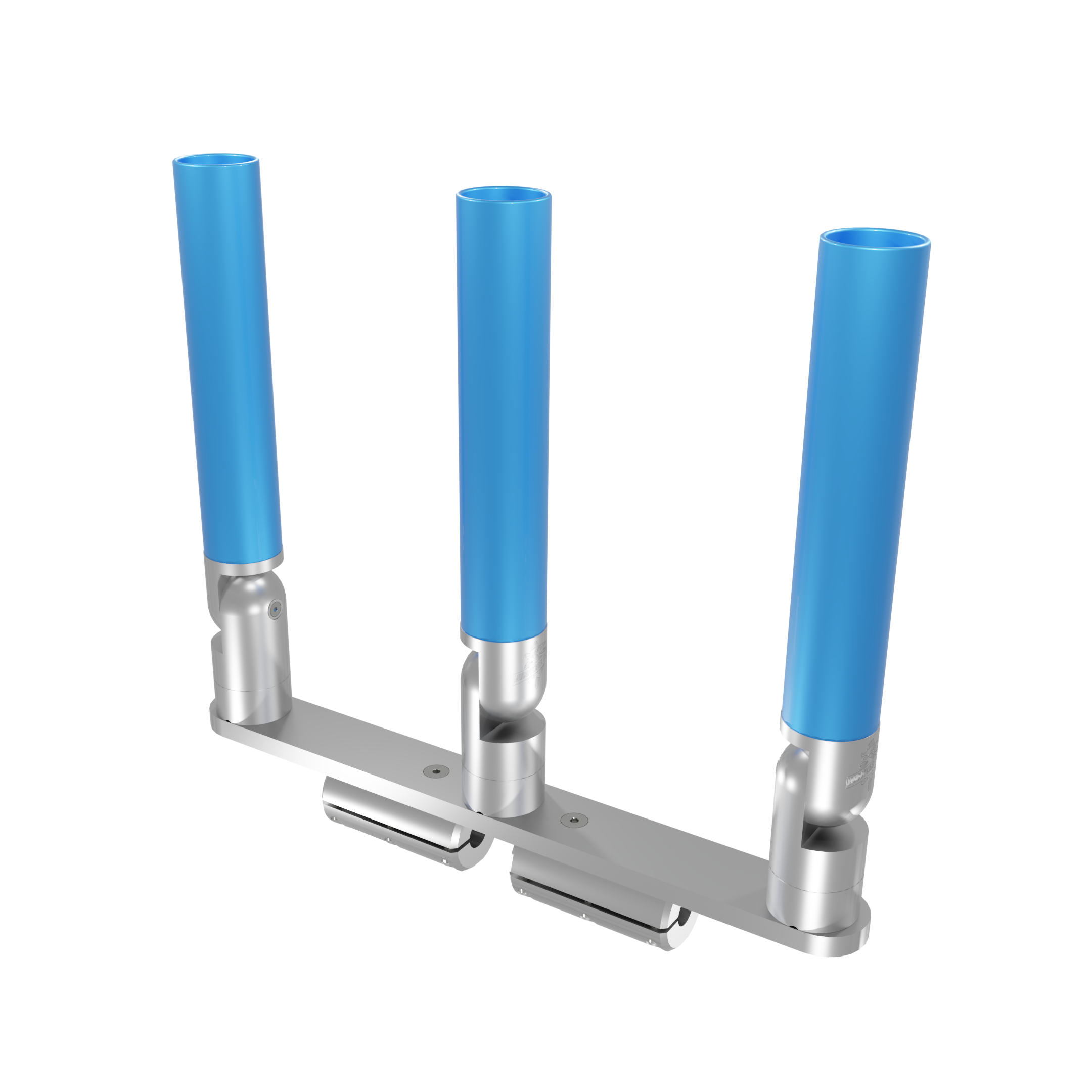 TRIPLE HORIZONTAL TREE ROD HOLDER WITH CLAMSHELL