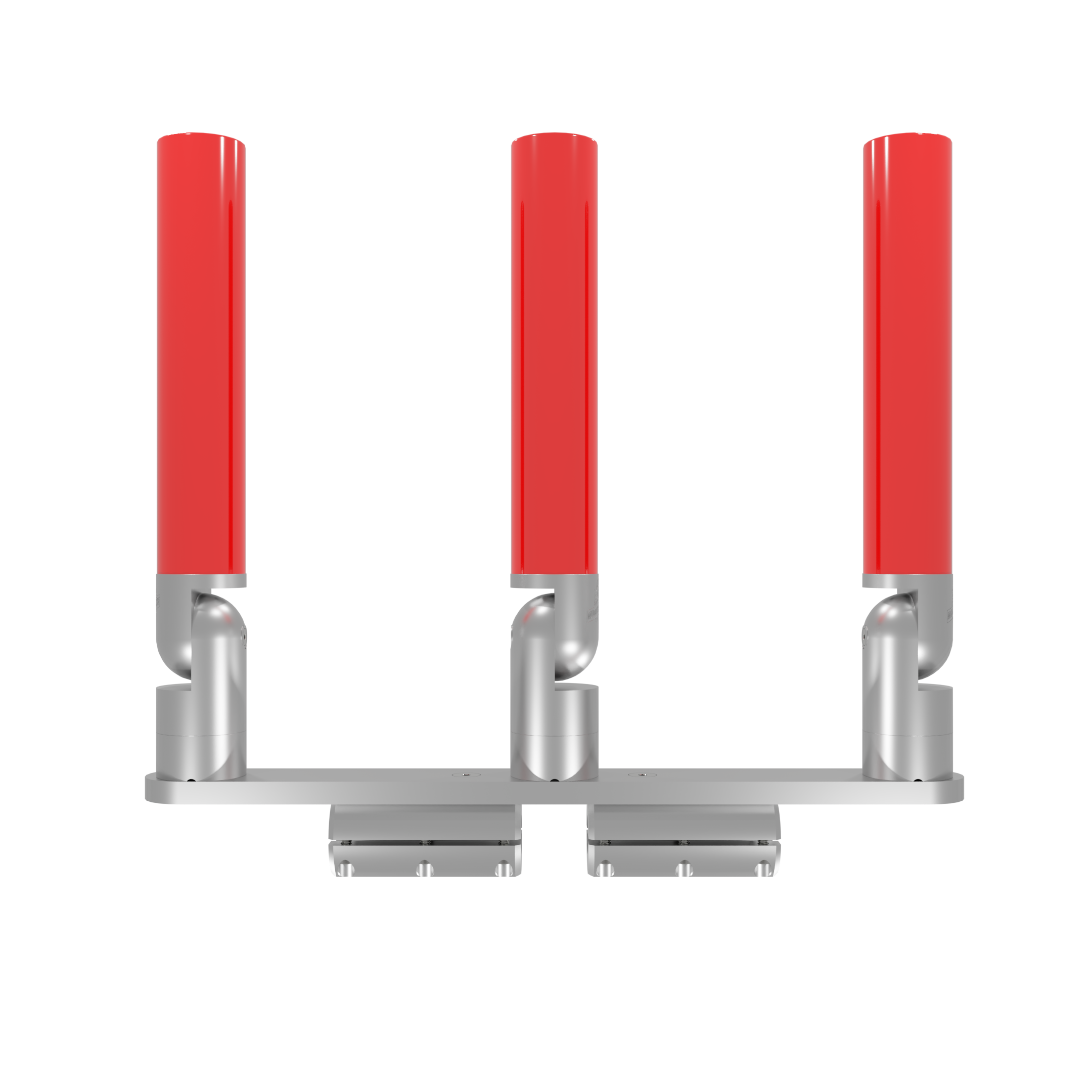 TRIPLE HORIZONTAL TREE ROD HOLDER WITH CLAMSHELL