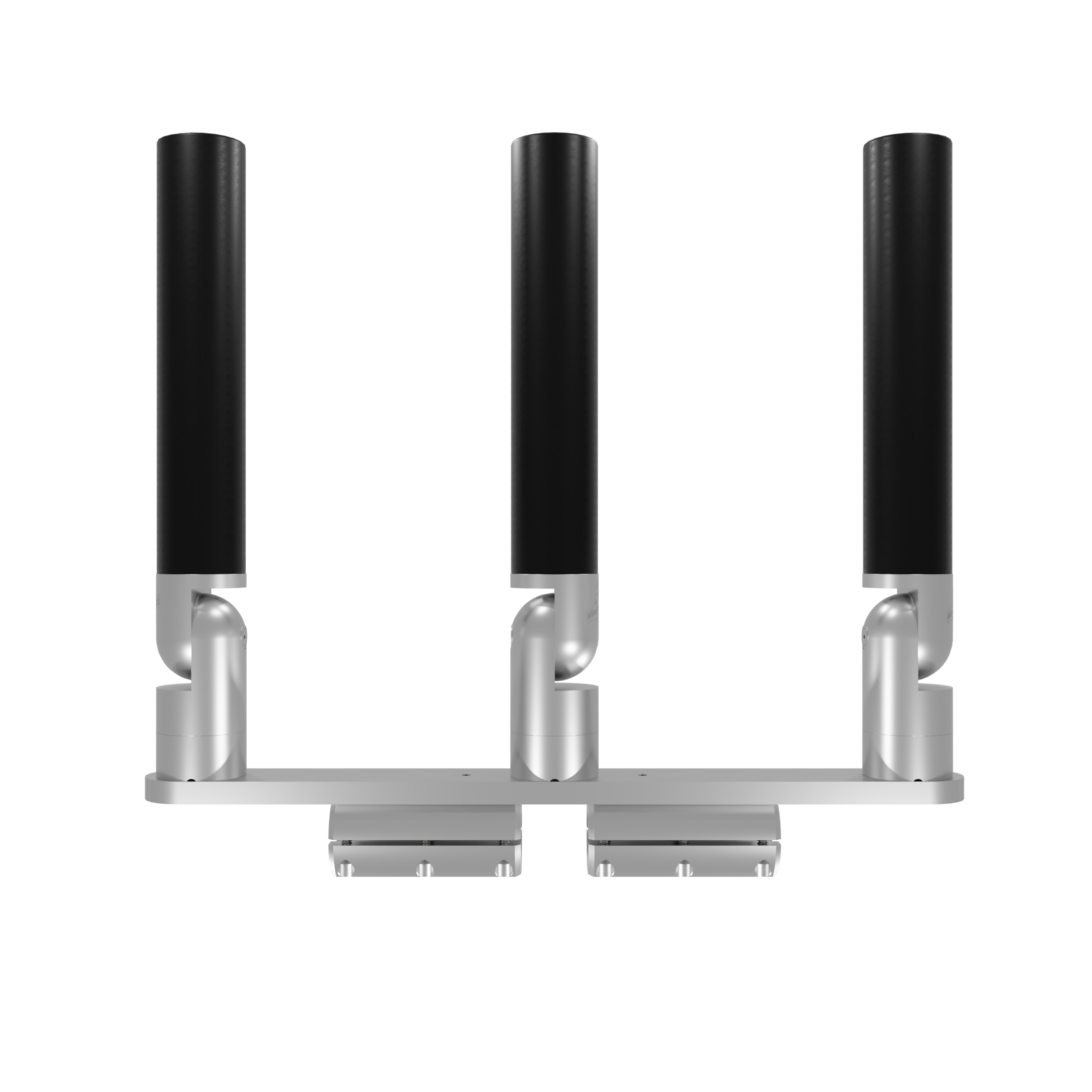 TRIPLE HORIZONTAL TREE ROD HOLDER WITH CLAMSHELL