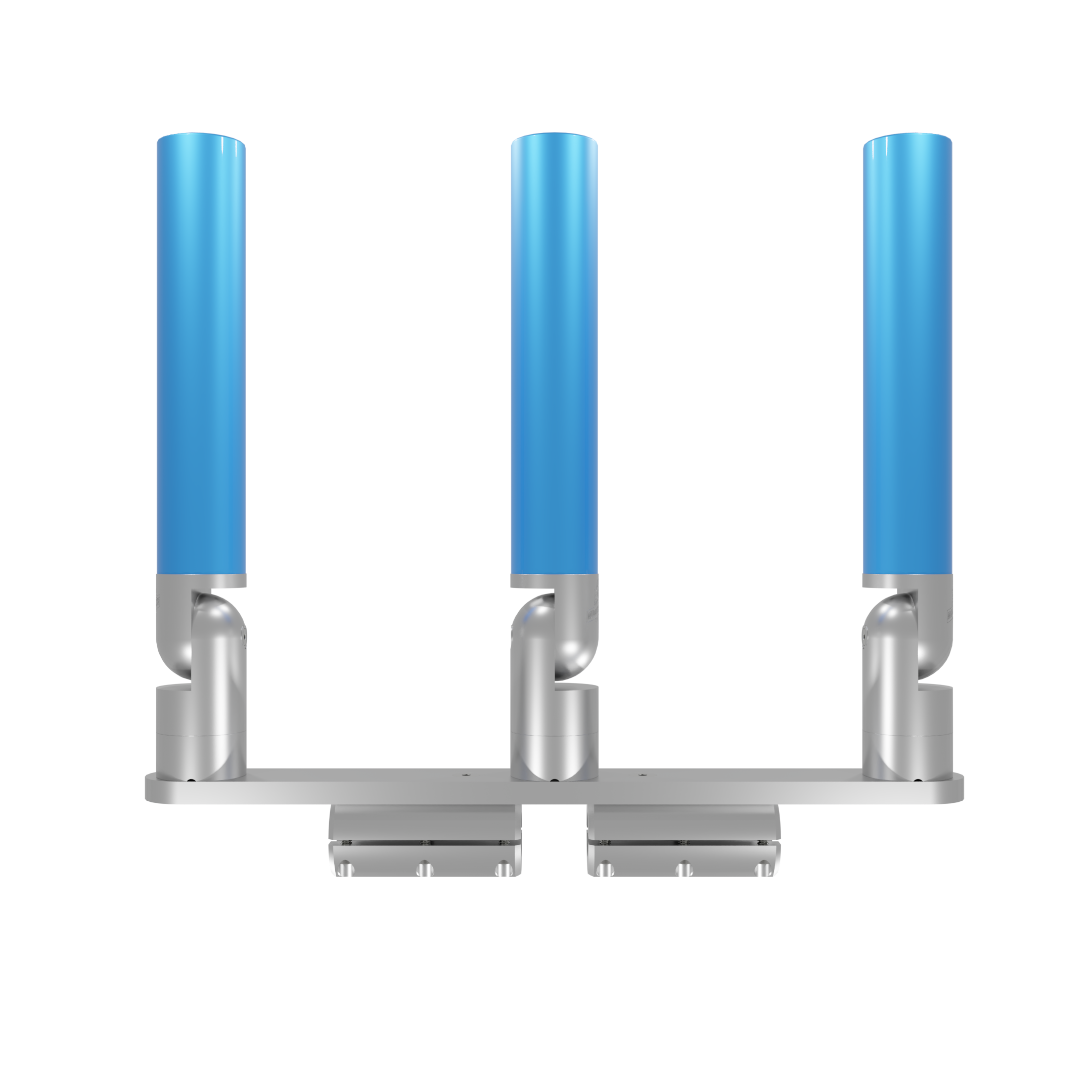 TRIPLE HORIZONTAL TREE ROD HOLDER WITH CLAMSHELL