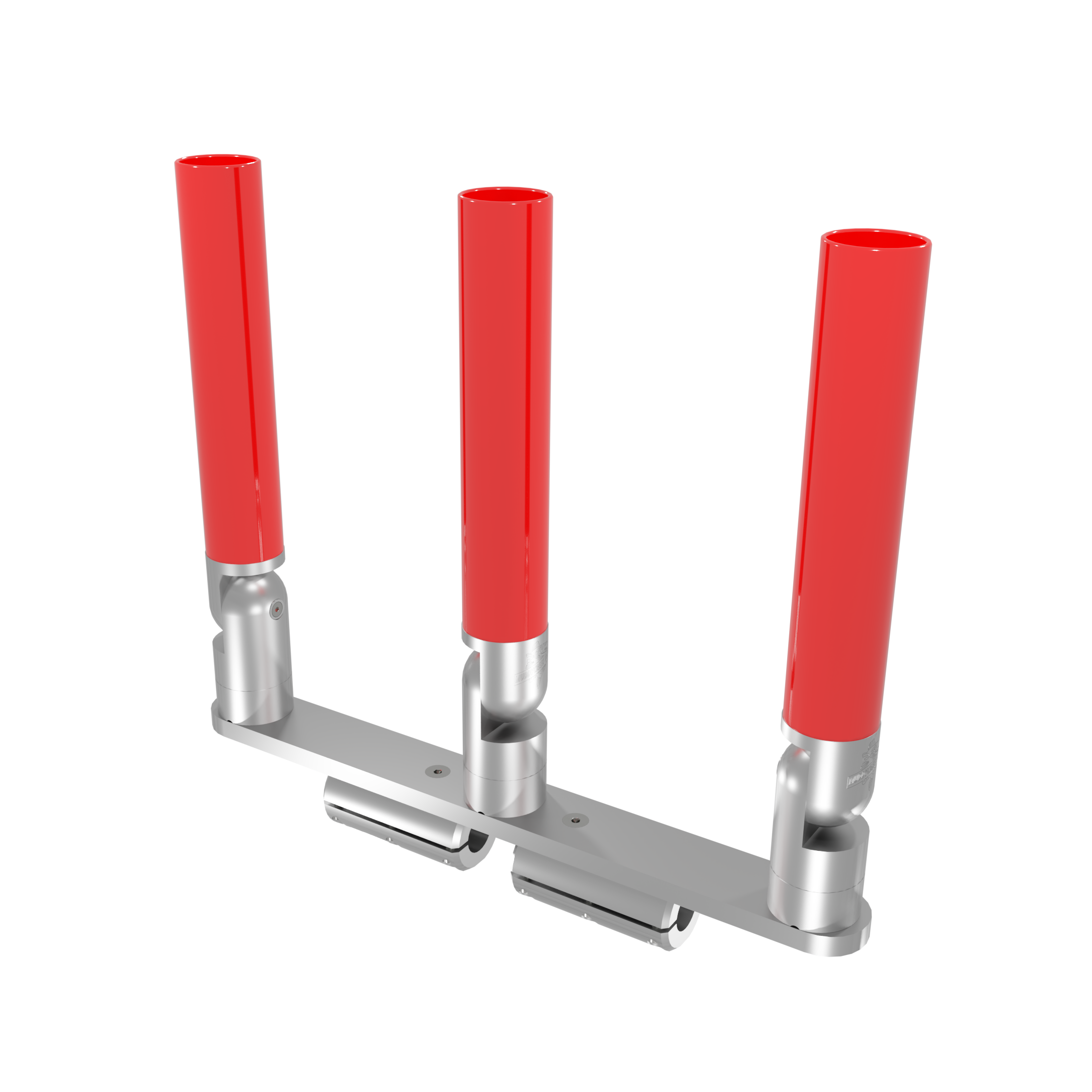 TRIPLE HORIZONTAL TREE ROD HOLDER WITH CLAMSHELL