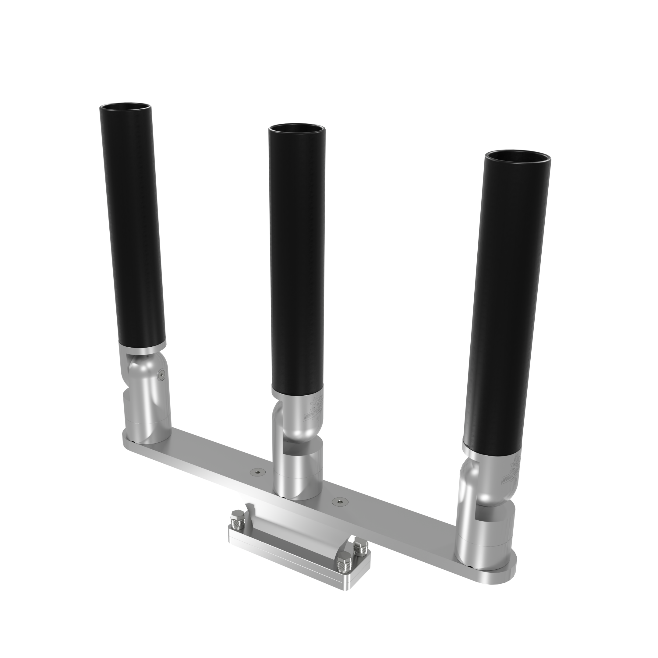 TRIPLE HORIZONTAL TREE ROD HOLDER WITH SKINNY GUNWALE MOUNT