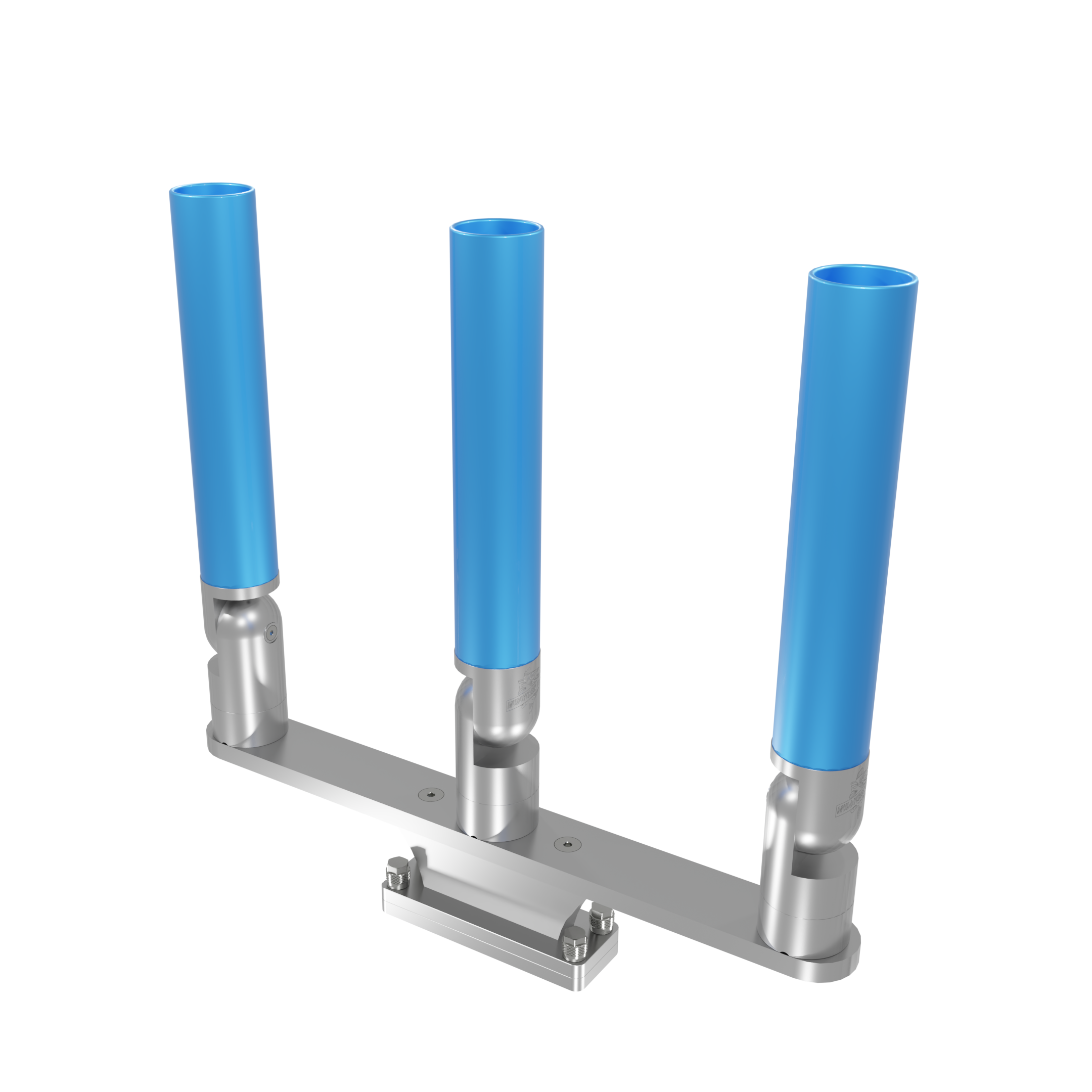 TRIPLE HORIZONTAL TREE ROD HOLDER WITH SKINNY GUNWALE MOUNT