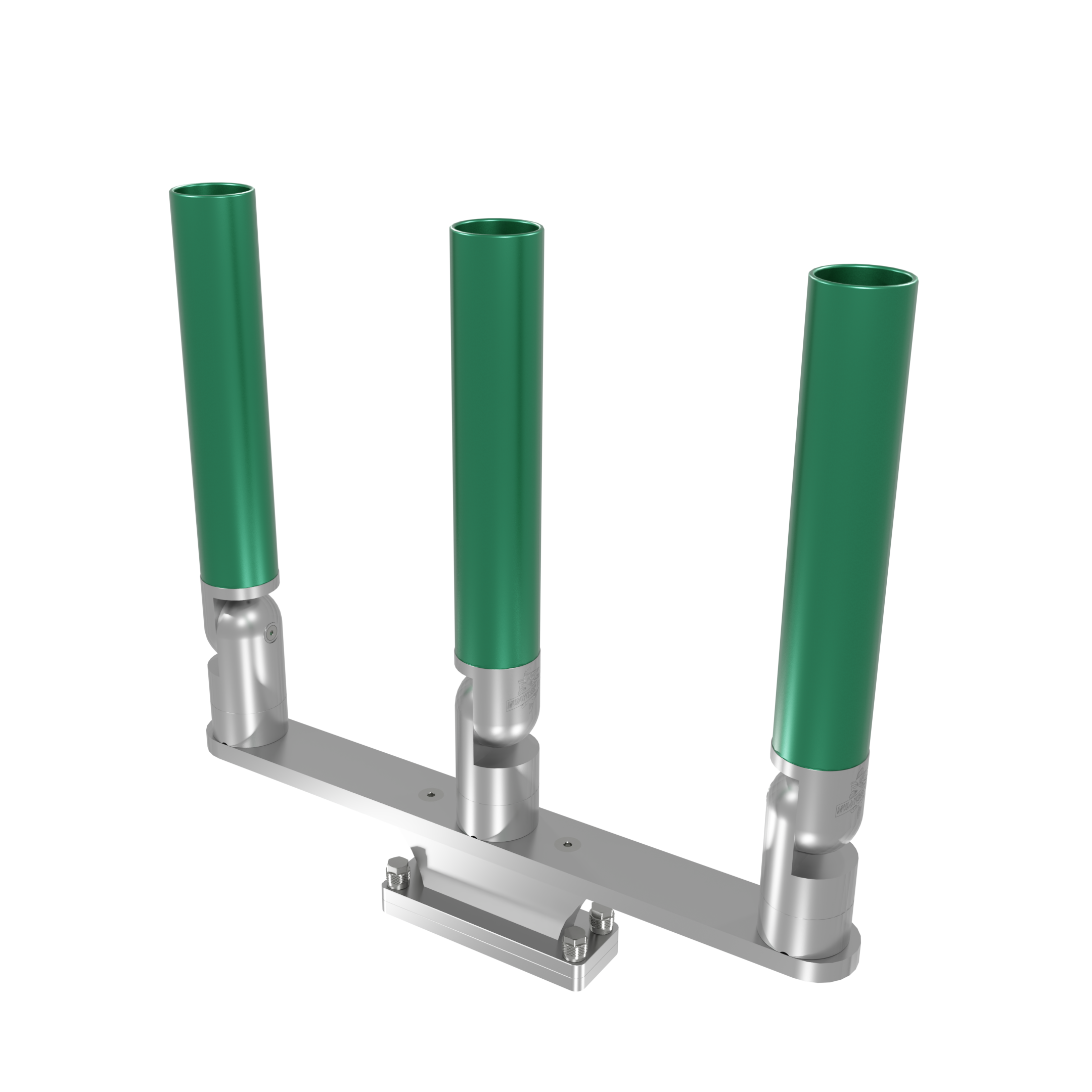 TRIPLE HORIZONTAL TREE ROD HOLDER WITH SKINNY GUNWALE MOUNT