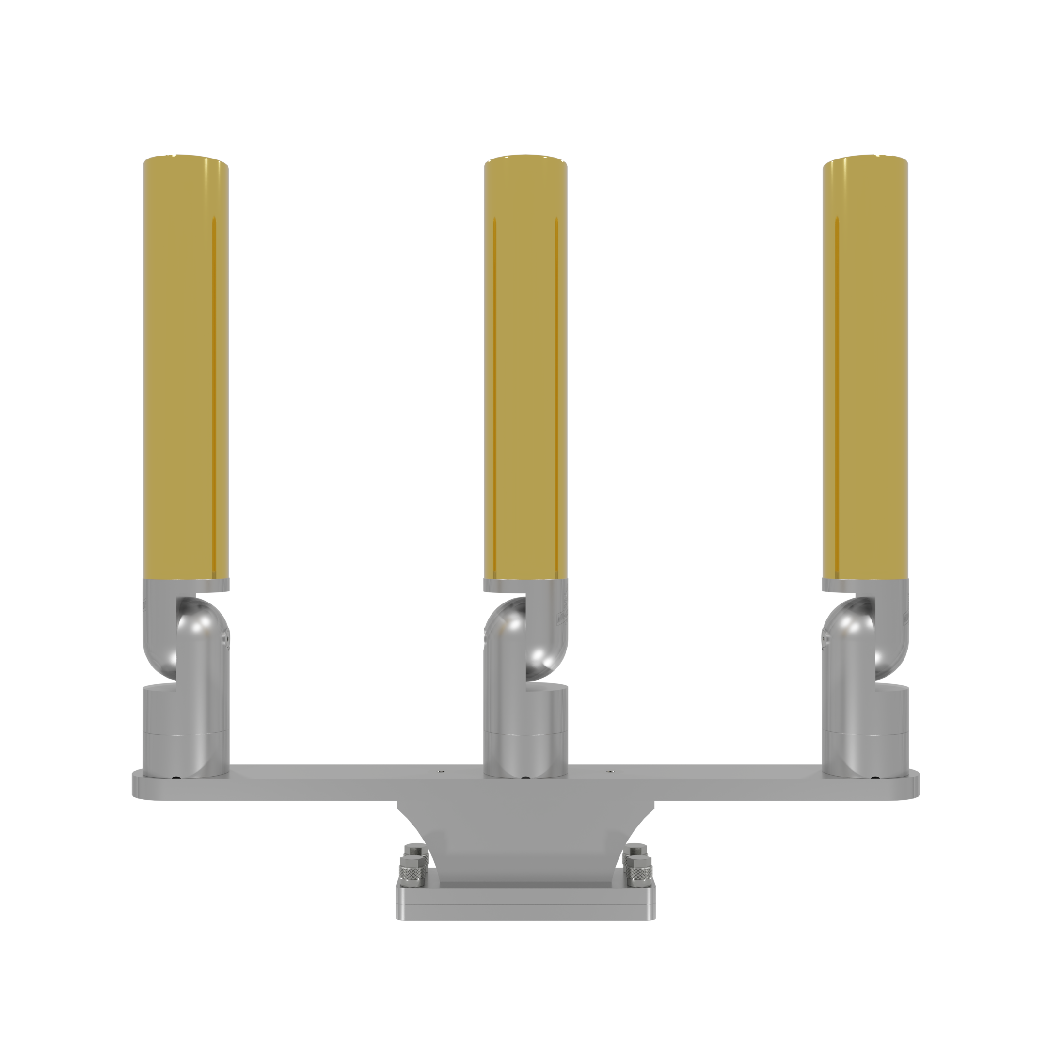 TRIPLE HORIZONTAL TREE ROD HOLDER WITH SKINNY GUNWALE MOUNT