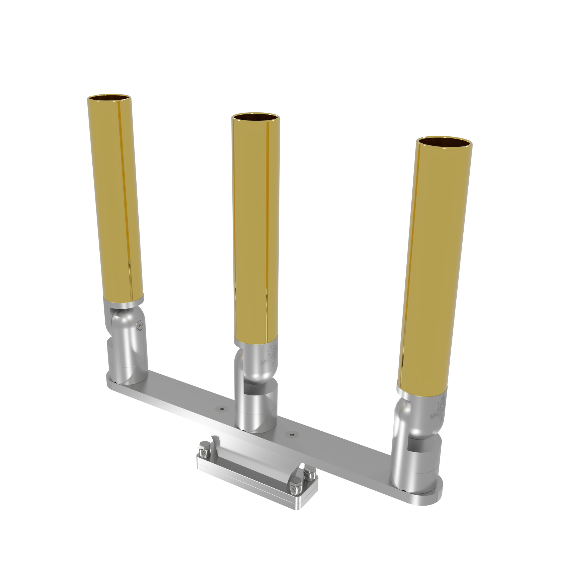TRIPLE HORIZONTAL TREE ROD HOLDER WITH SKINNY GUNWALE MOUNT
