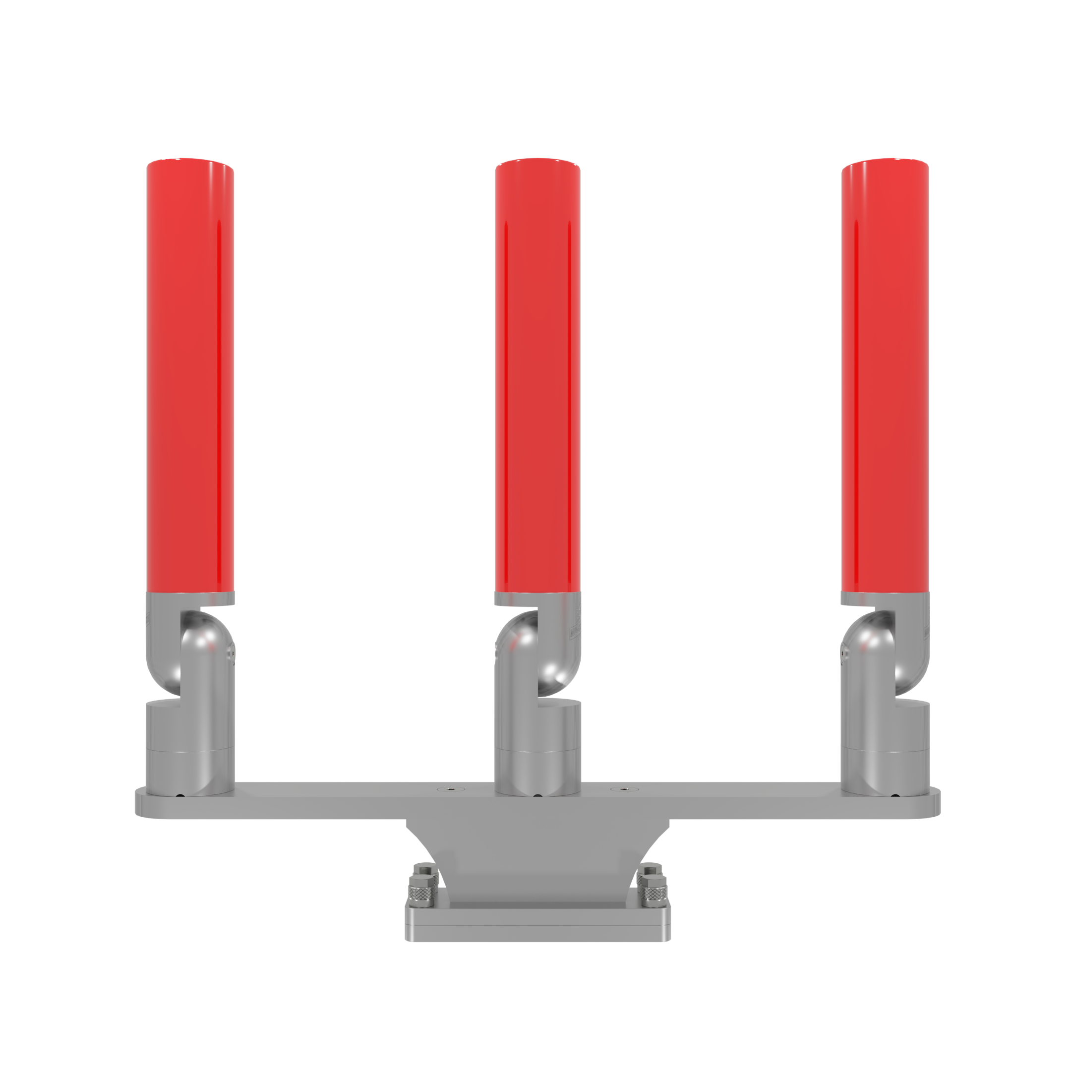 TRIPLE HORIZONTAL TREE ROD HOLDER WITH SKINNY GUNWALE MOUNT
