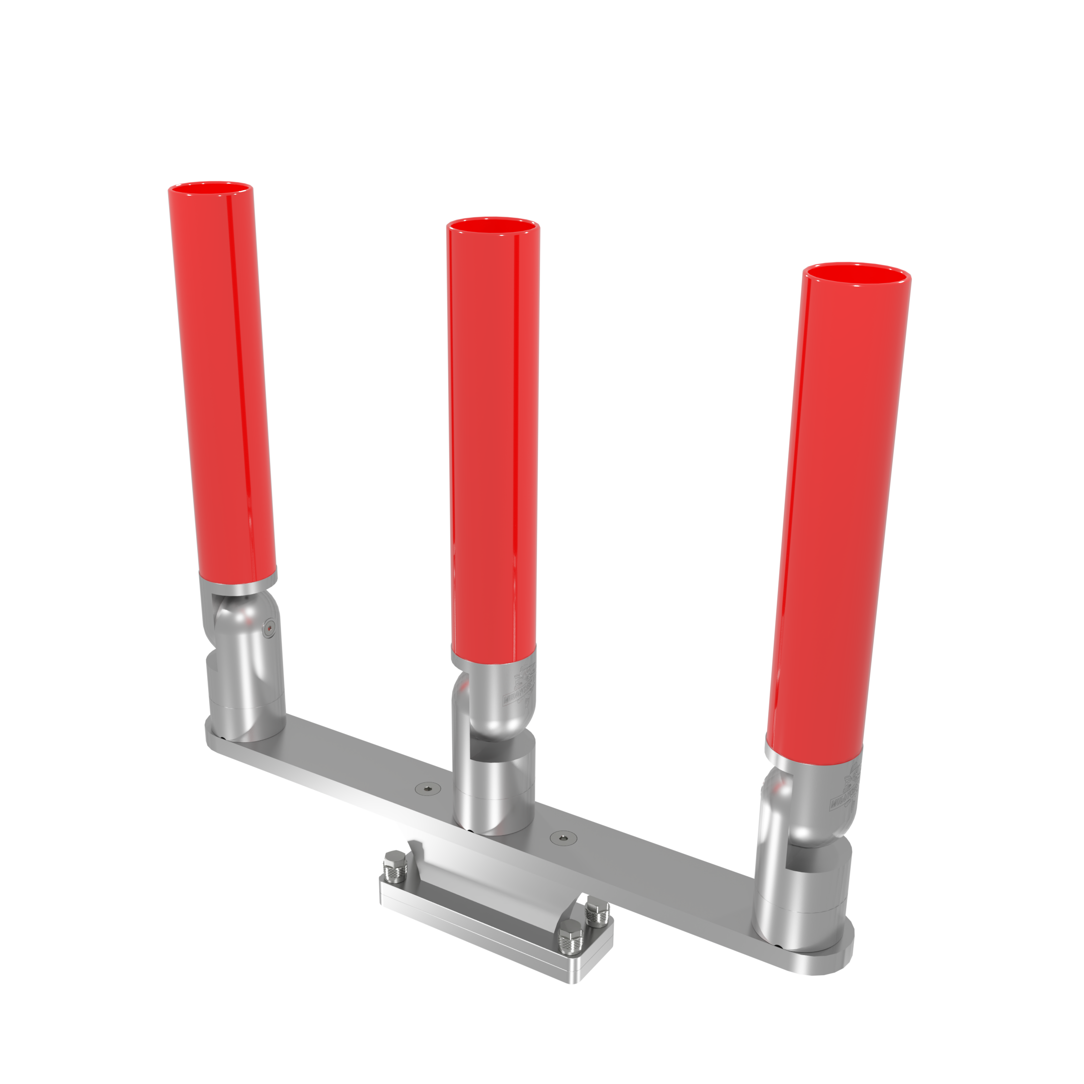 TRIPLE HORIZONTAL TREE ROD HOLDER WITH SKINNY GUNWALE MOUNT
