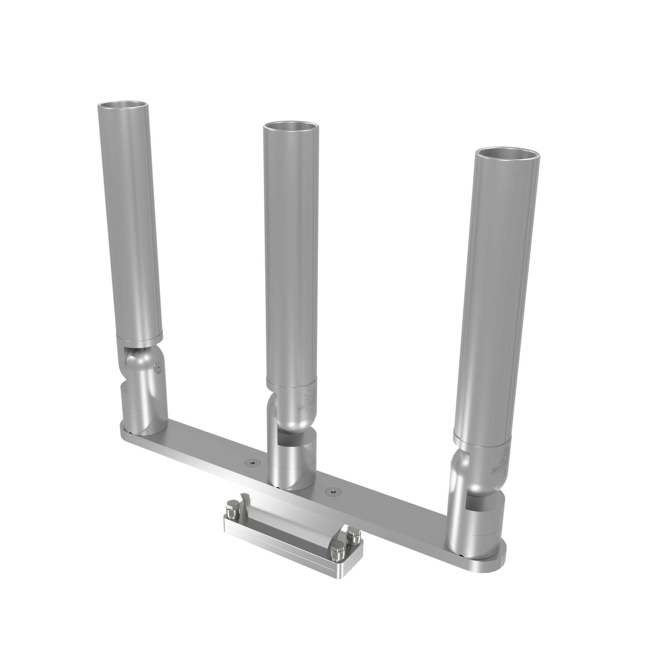 TRIPLE HORIZONTAL TREE ROD HOLDER WITH SKINNY GUNWALE MOUNT