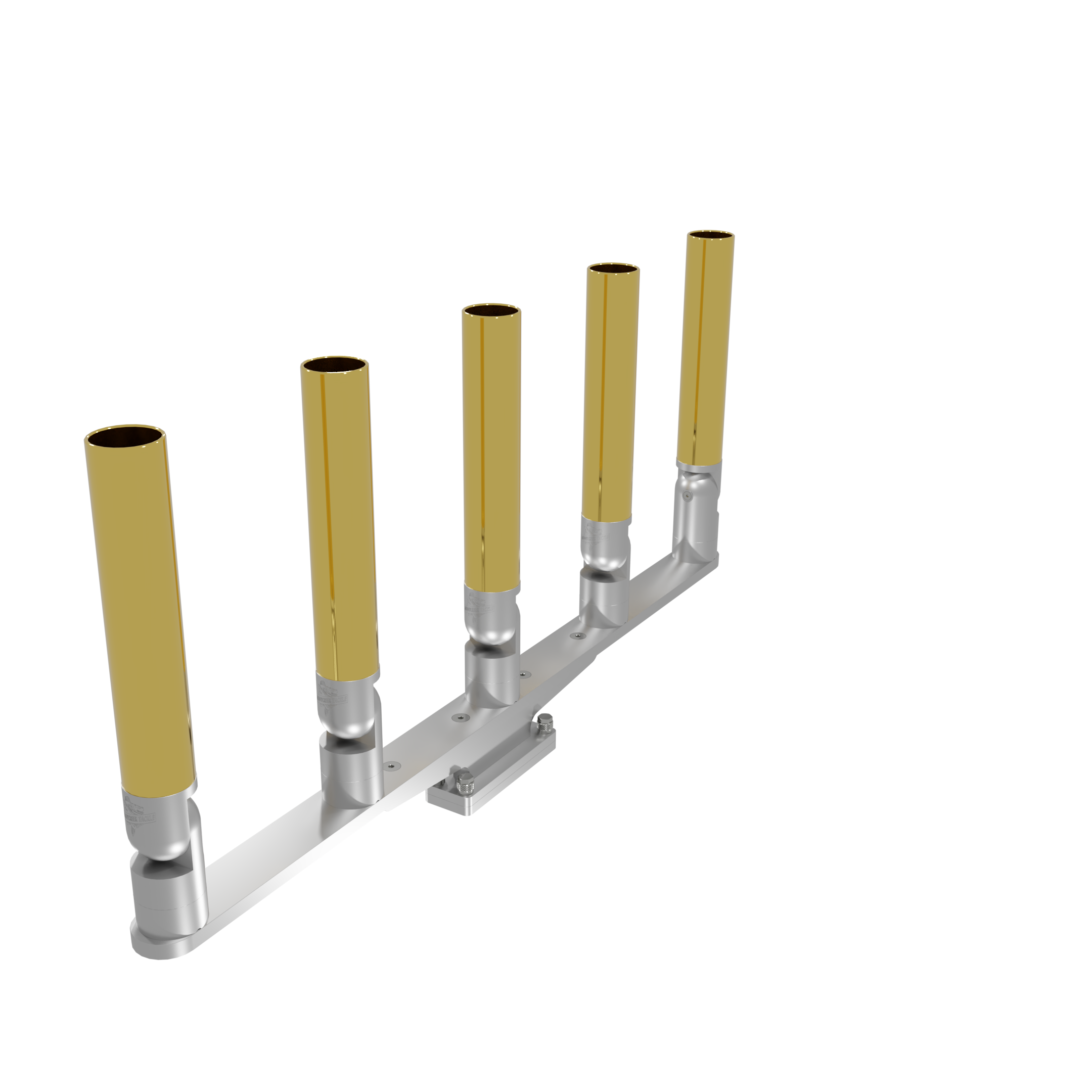 QUINT HORIZONTAL TREE ROD HOLDER WITH SKINNY GUNWALE MOUNT