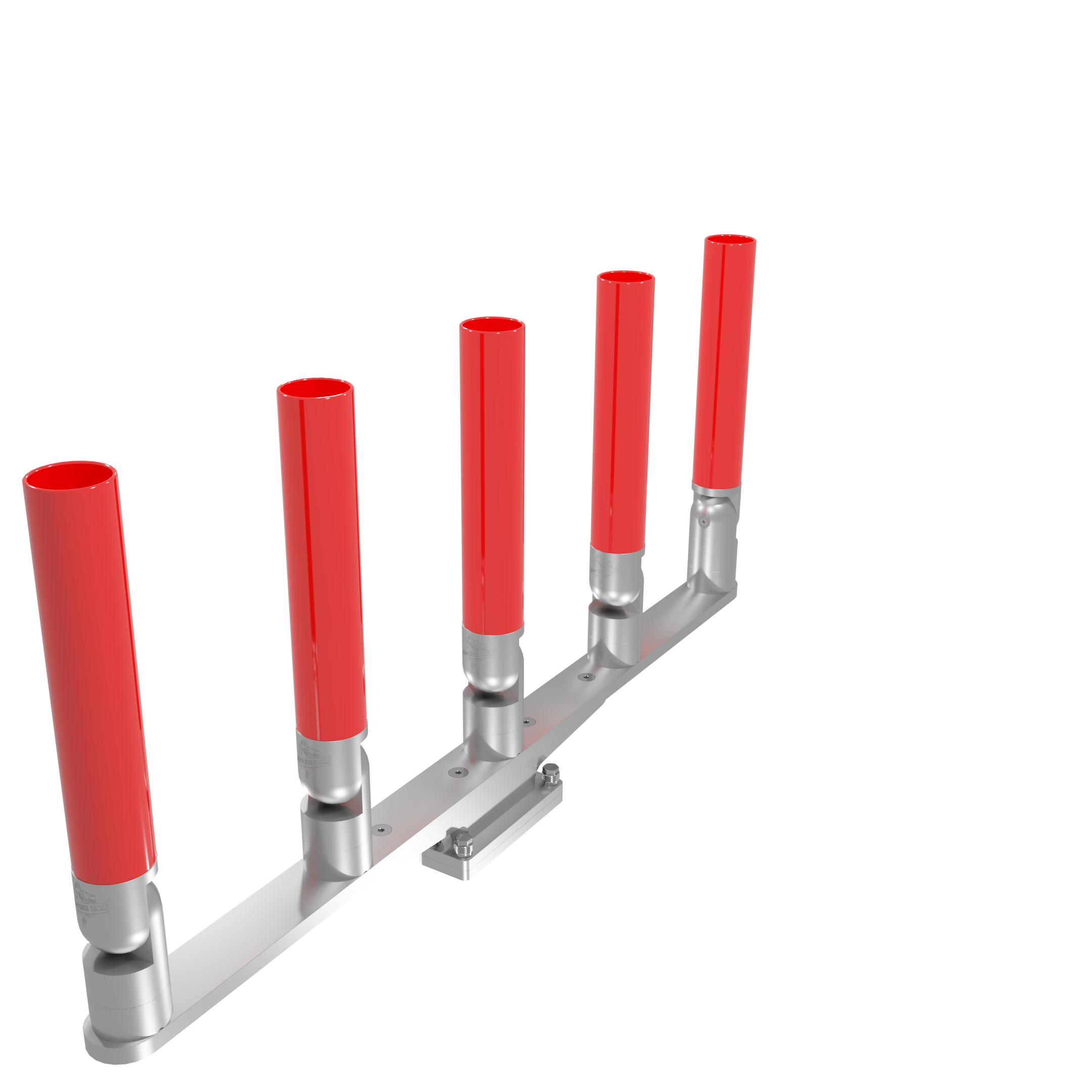 QUINT HORIZONTAL TREE ROD HOLDER WITH SKINNY GUNWALE MOUNT