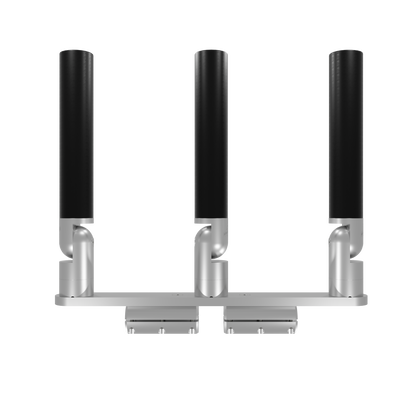 TRIPLE HORIZONTAL TREE ROD HOLDER WITH CLAMSHELL