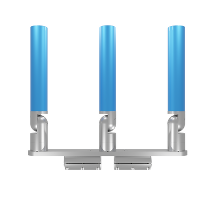 TRIPLE HORIZONTAL TREE ROD HOLDER WITH CLAMSHELL