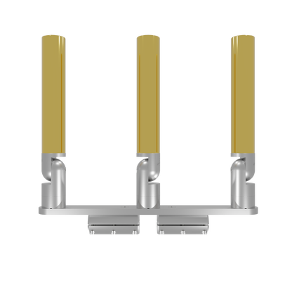 TRIPLE HORIZONTAL TREE ROD HOLDER WITH CLAMSHELL