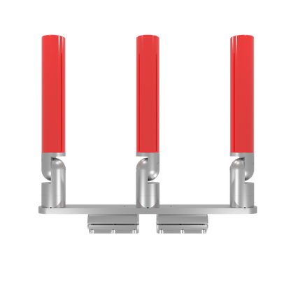 TRIPLE HORIZONTAL TREE ROD HOLDER WITH CLAMSHELL