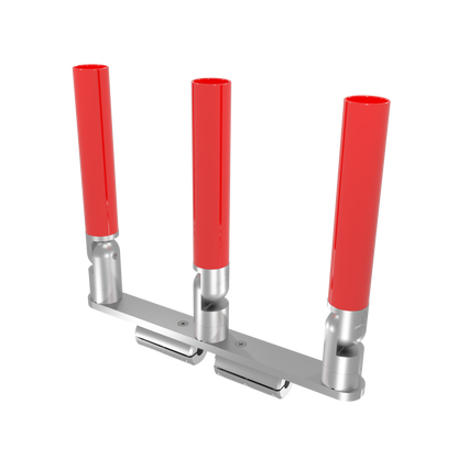 TRIPLE HORIZONTAL TREE ROD HOLDER WITH CLAMSHELL