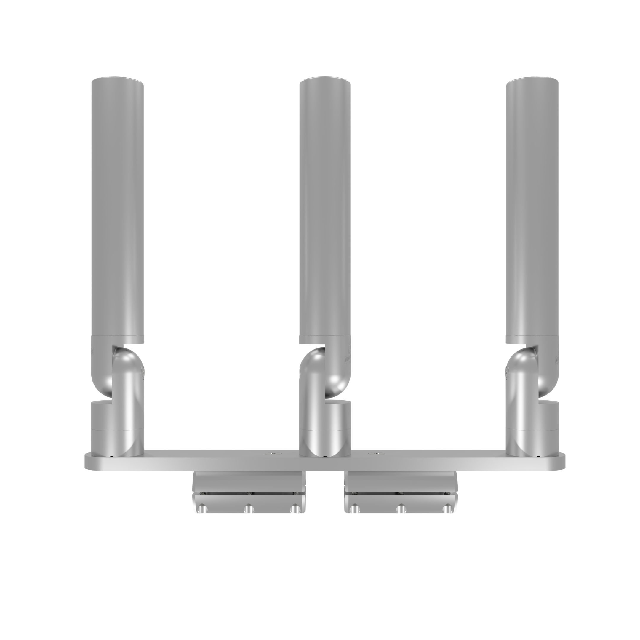 TRIPLE HORIZONTAL TREE ROD HOLDER WITH CLAMSHELL