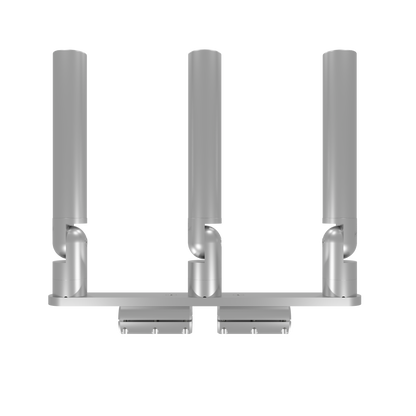 TRIPLE HORIZONTAL TREE ROD HOLDER WITH CLAMSHELL