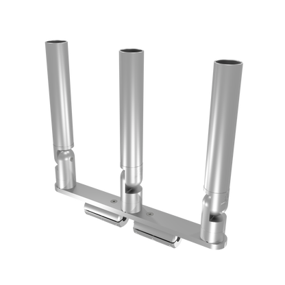 TRIPLE HORIZONTAL TREE ROD HOLDER WITH CLAMSHELL