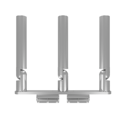 TRIPLE HORIZONTAL TREE ROD HOLDER WITH CLAMSHELL