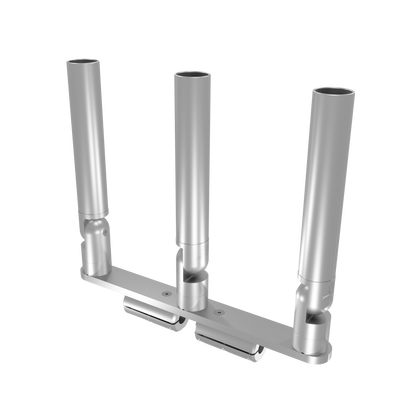 TRIPLE HORIZONTAL TREE ROD HOLDER WITH CLAMSHELL
