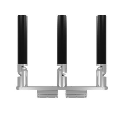 TRIPLE HORIZONTAL TREE ROD HOLDER WITH CLAMSHELL