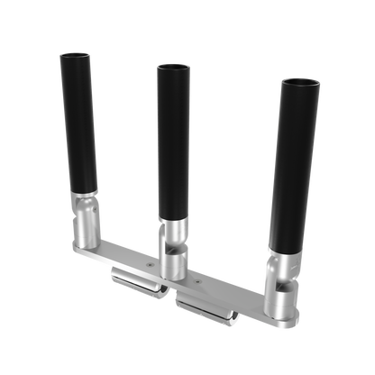 TRIPLE HORIZONTAL TREE ROD HOLDER WITH CLAMSHELL