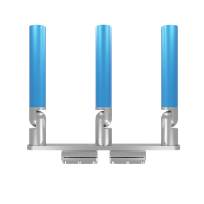 TRIPLE HORIZONTAL TREE ROD HOLDER WITH CLAMSHELL