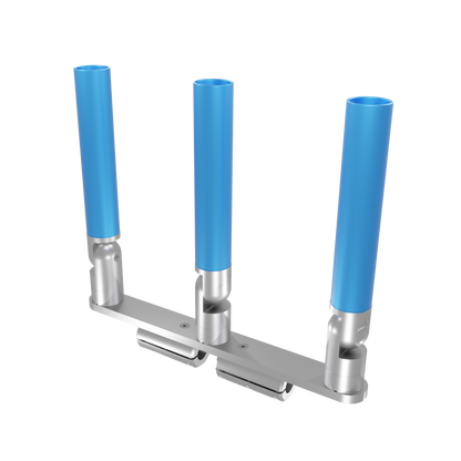 TRIPLE HORIZONTAL TREE ROD HOLDER WITH CLAMSHELL