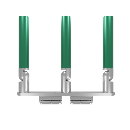 TRIPLE HORIZONTAL TREE ROD HOLDER WITH CLAMSHELL