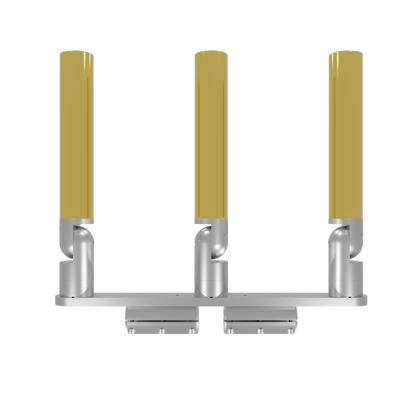 TRIPLE HORIZONTAL TREE ROD HOLDER WITH CLAMSHELL