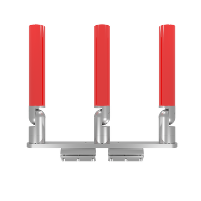 TRIPLE HORIZONTAL TREE ROD HOLDER WITH CLAMSHELL