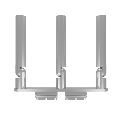 TRIPLE HORIZONTAL TREE ROD HOLDER WITH CLAMSHELL