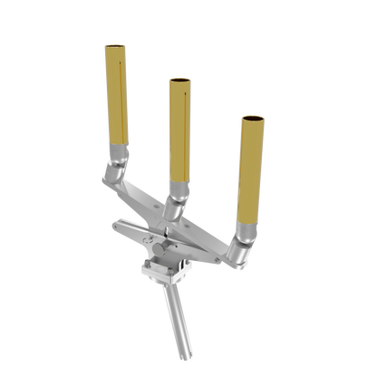 TRIPLE ARTICULATING TREE ROD HOLDER WITH GIMBAL