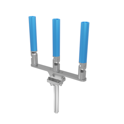 TRIPLE HORIZONTAL TREE ROD HOLDER WITH GIMBAL
