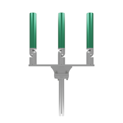 TRIPLE HORIZONTAL TREE ROD HOLDER WITH GIMBAL