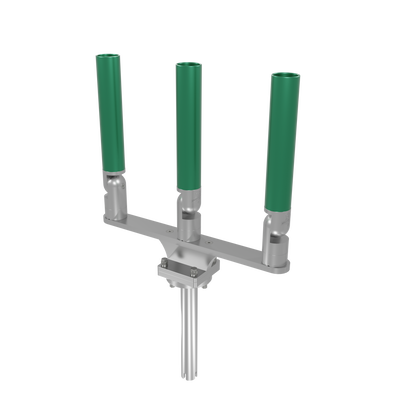 TRIPLE HORIZONTAL TREE ROD HOLDER WITH GIMBAL