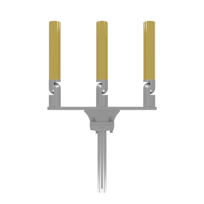 TRIPLE HORIZONTAL TREE ROD HOLDER WITH GIMBAL