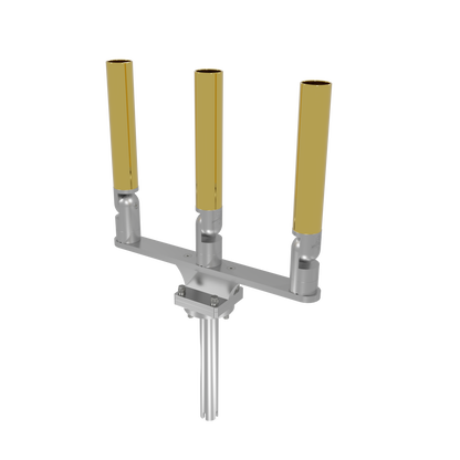 TRIPLE HORIZONTAL TREE ROD HOLDER WITH GIMBAL
