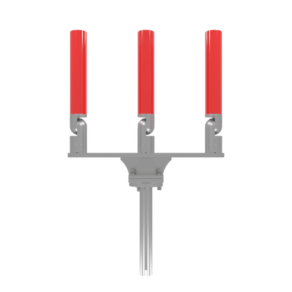 TRIPLE HORIZONTAL TREE ROD HOLDER WITH GIMBAL
