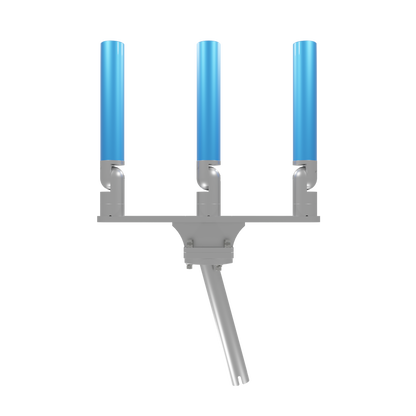 TRIPLE HORIZONTAL TREE ROD HOLDER WITH GIMBAL