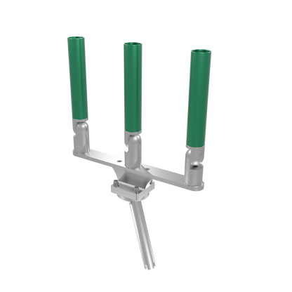 TRIPLE HORIZONTAL TREE ROD HOLDER WITH GIMBAL