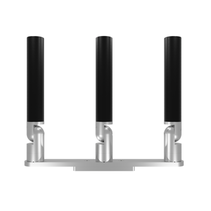 TRIPLE HORIZONTAL TREE ROD HOLDER WITH LOW PROFILE MOUNT