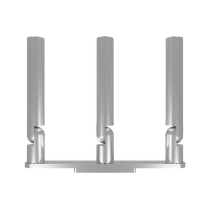 TRIPLE HORIZONTAL TREE ROD HOLDER WITH LOW PROFILE MOUNT