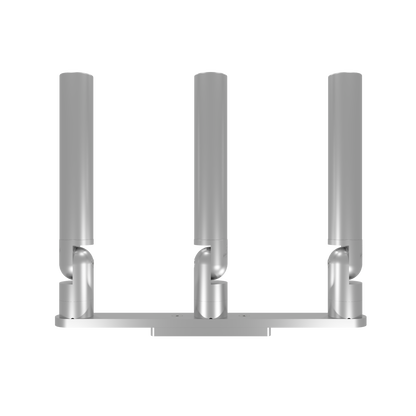 TRIPLE HORIZONTAL TREE ROD HOLDER WITH LOW PROFILE MOUNT