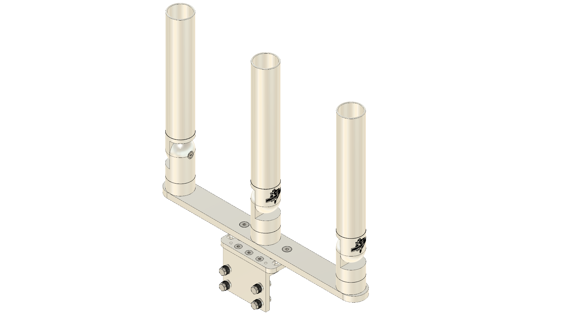 HORIZONTAL TREE ROD HOLDERS WITH INTEGRATED GUNWALE MOUNTS