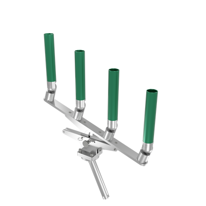 QUAD ARTICULATING TREE ROD HOLDER WITH GIMBAL