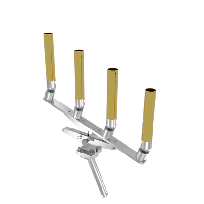 QUAD ARTICULATING TREE ROD HOLDER WITH GIMBAL