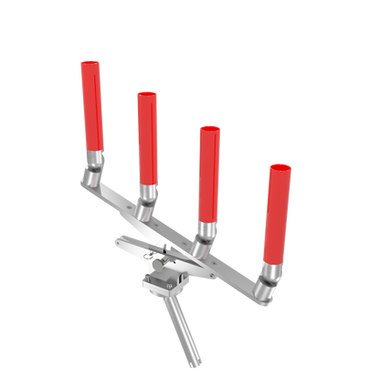 QUAD ARTICULATING TREE ROD HOLDER WITH GIMBAL